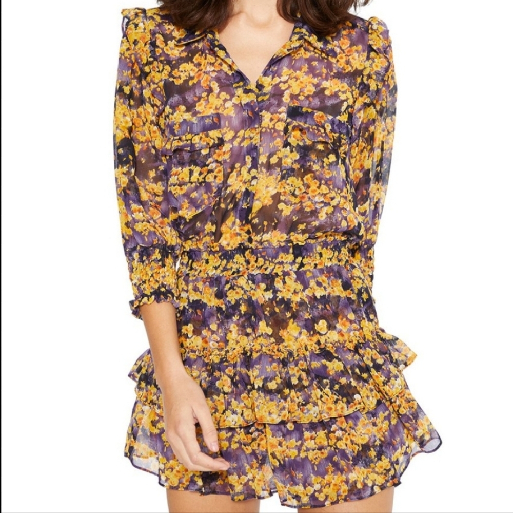 Misa Riona Tiered Ruffle Floral Mini Dress - Picture 10 of 11